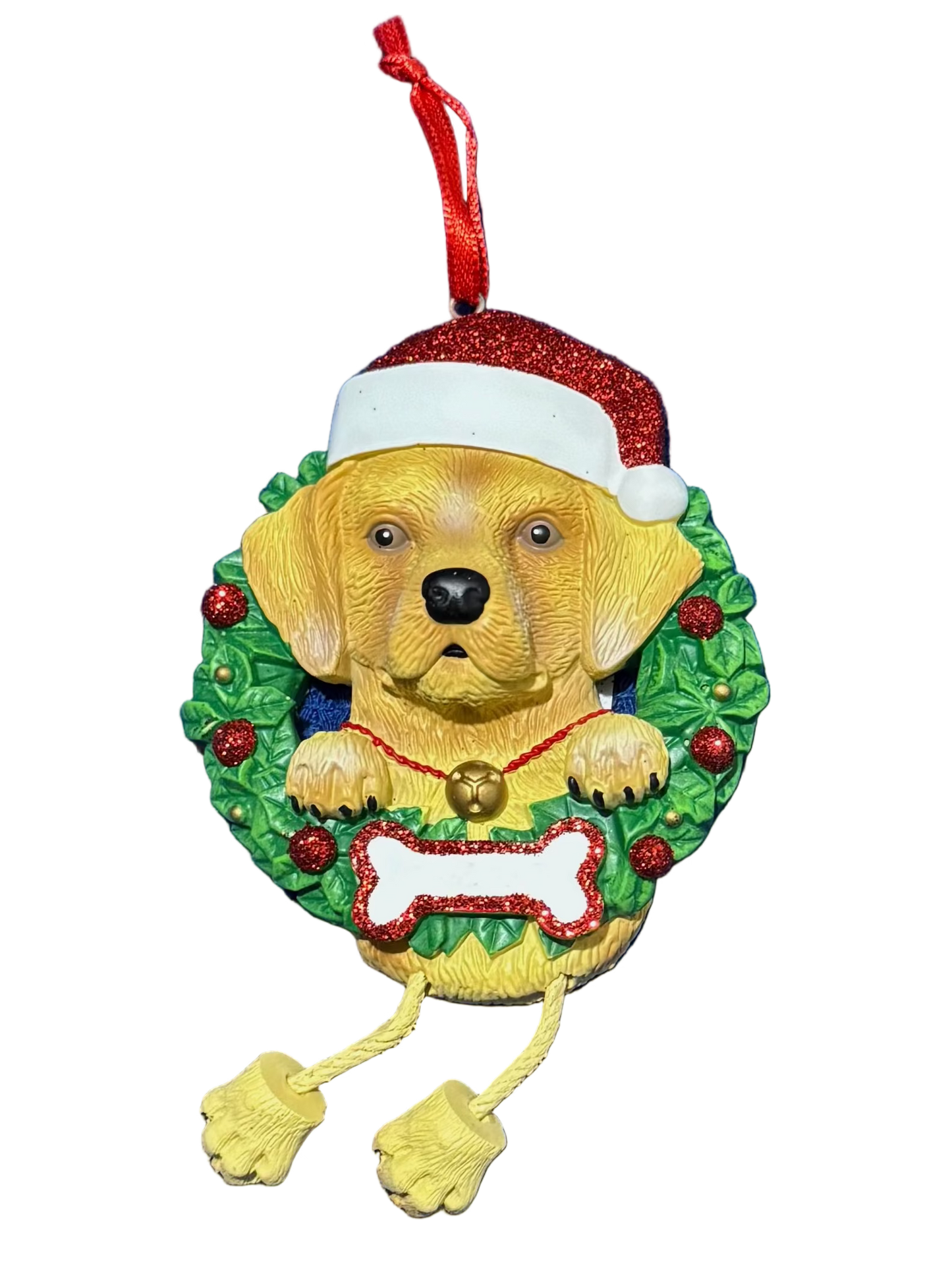 Adorno Navideño Yellow Labradoodle